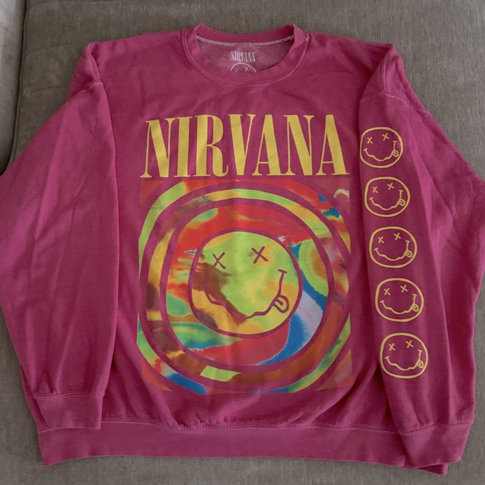 Urban Outfitters Pink Nirvana sweatshirt L/XL.